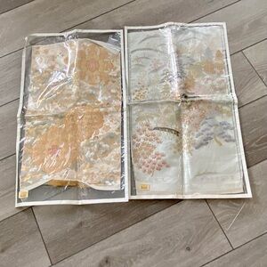 LOT OF 2 VINTAGE Japanese Kimono Fabric - Floral